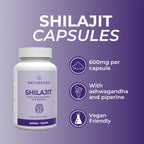 Shilajit Capsules | 600 mg per capsule | With Ashwagandha and Piperine