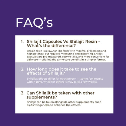 Shilajit Capsules | 600 mg per capsule | With Ashwagandha and Piperine